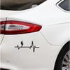 2 pcs Car Sticker15.9CM7.4CM Fun Man Juggling Ball Practice Heartbeat Car Sticker Black view 2