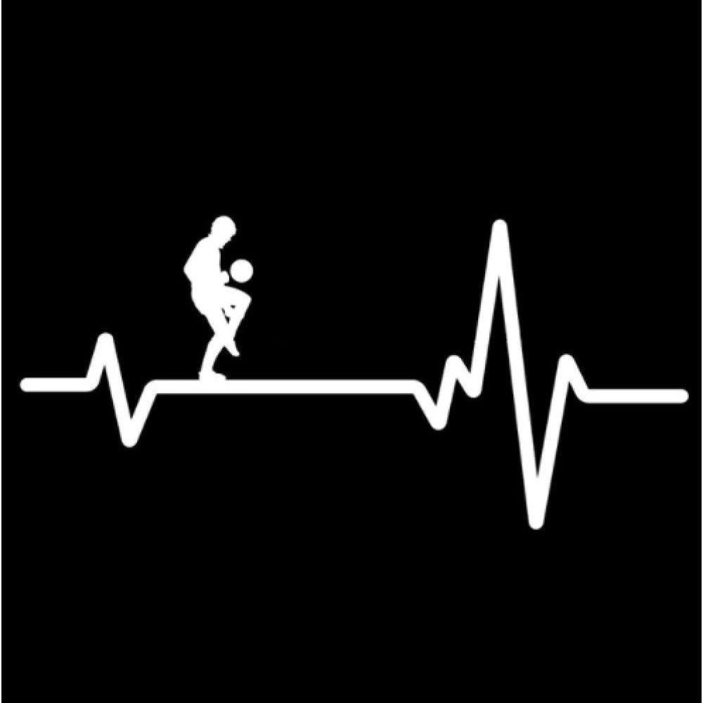 2 pcs Car Sticker15.9CM7.4CM Fun Man Juggling Ball Practice Heartbeat Car Sticker White
