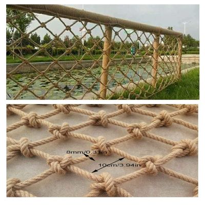 Safety Rope Net Heavy Duty Cargo Net Waterproof Hemp Rope Net Stair Fence Hammock Protective Net Garden Rope Ladder Railing Decoration Mesh Nets (Size : 3 * 3m(10 * 10ft))