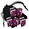 Set of 5 Authentic Las Vegas Casino Table-Played 19mm Craps Dice with Matching Serial Numbers - Boulder Station (Purple Polished) view 1