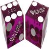 Set of 5 Authentic Las Vegas Casino Table-Played 19mm Craps Dice with Matching Serial Numbers - Boulder Station (Purple Polished) view 3