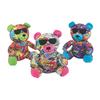 Fun Express 12" Medium Graffiti Stuffed Bears - Set of 3 | Vibrant, Soft Plush Bears for Kids, Party Favors, or Collectibles | Great Gift Idea view 1