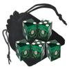 Set of 5 Authentic Las Vegas Casino Table-Played 19mm Craps Dice with Matching Serial Numbers - Four Queens (Green Polished) view 1