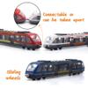Crelloci 3 Pack Bullet Train Set, Linked High Speed Lotomotive Toy Train, Die Cast Alloy Model Car, Connectable Sliding Subway, Gift for Kids Boys Toddlers Ages 3+ view 3