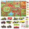 Oriate Farm Tractor Toys Vehicle with Animals & Activity Play Mat, 38Pcs Educational Realistic Kid's DIY Diecast Set, Kids Tractors Trailer Sprayer Cow Animal Toy Birthday Gift view 3