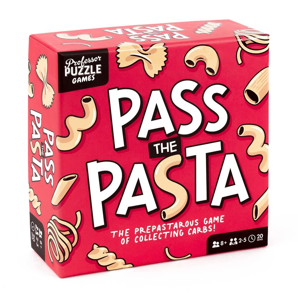 Professor PUZZLE Pass The Pasta Games - Family Board Game of Strategy and Shape Collection. - Perfect for Family Games Night.
