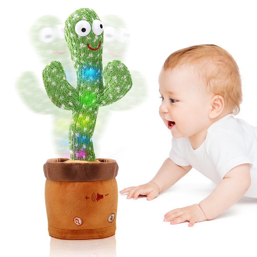 Hongsome Talking Cactus Mimicking Toy,Cactus Baby Toy That Repeat What You Say Singing Dancing,Funny Plush Toy Gifts for Babies Boys Girls Kids