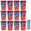 Unique Spiderman Birthday Party Supplies Bundle Pack includes 12 Plastic Cups and 1 Dinosaur Sticker Sheet view 1