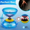 6 Pieces Chinese Diabolo Toy Set Includes 5 Inches Five Bearings Diabolo Blue Ball Toys with 2 Alloy Sticks 2 Ropes Drawstring Bag for Fun view 2
