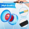 6 Pieces Chinese Diabolo Toy Set Includes 5 Inches Five Bearings Diabolo Blue Ball Toys with 2 Alloy Sticks 2 Ropes Drawstring Bag for Fun view 3