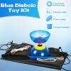 6 Pieces Chinese Diabolo Toy Set Includes 5 Inches Five Bearings Diabolo Blue Ball Toys with 2 Alloy Sticks 2 Ropes Drawstring Bag for Fun view 4
