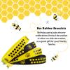60 Pieces Bee Rubber Bracelets Bulk Bee Theme Party Favors Silicone Wristbands Black and Yellow Color Stretch Bracelets for Boy Girl Costume Accessories Birthday Baby Shower Party Supplies view 3