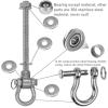 Dakzhou 2 Permanent Anti-Rust Heavy-Duty Bearing Swing Hanger Mute (10mm) 180 Swing, 1500 lb, sandbag Yoga Swing Hammock Chair view 3