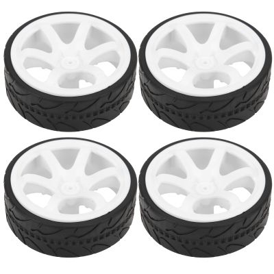 RC Tires, 1/10 Stable WearResistance Durable Racing RC Wheel for Car Model Accessories for RC Wheel 1/10 Drift(White)