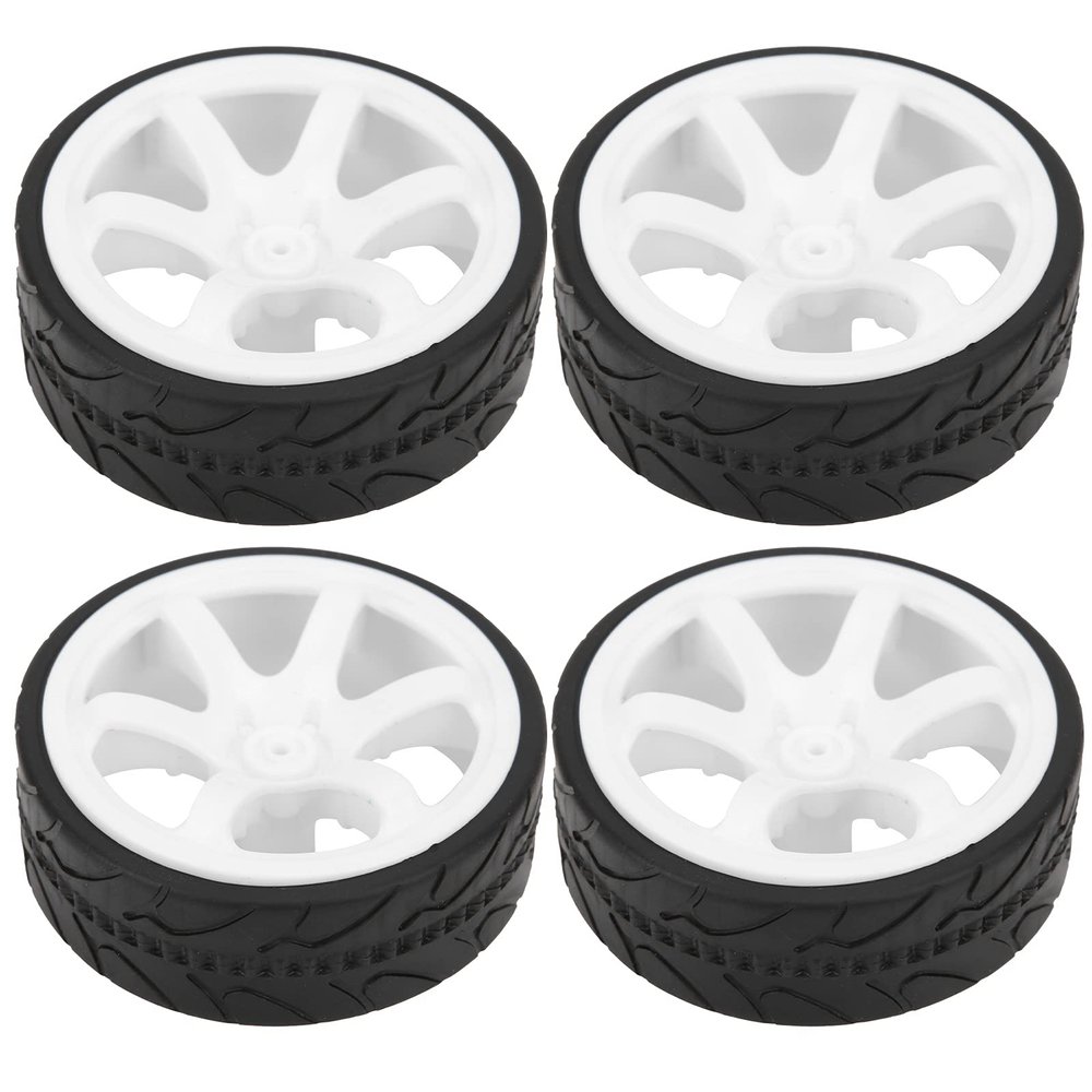 RC Tires, 1/10 Stable WearResistance Durable Racing RC Wheel for Car Model Accessories for RC Wheel 1/10 Drift(White)