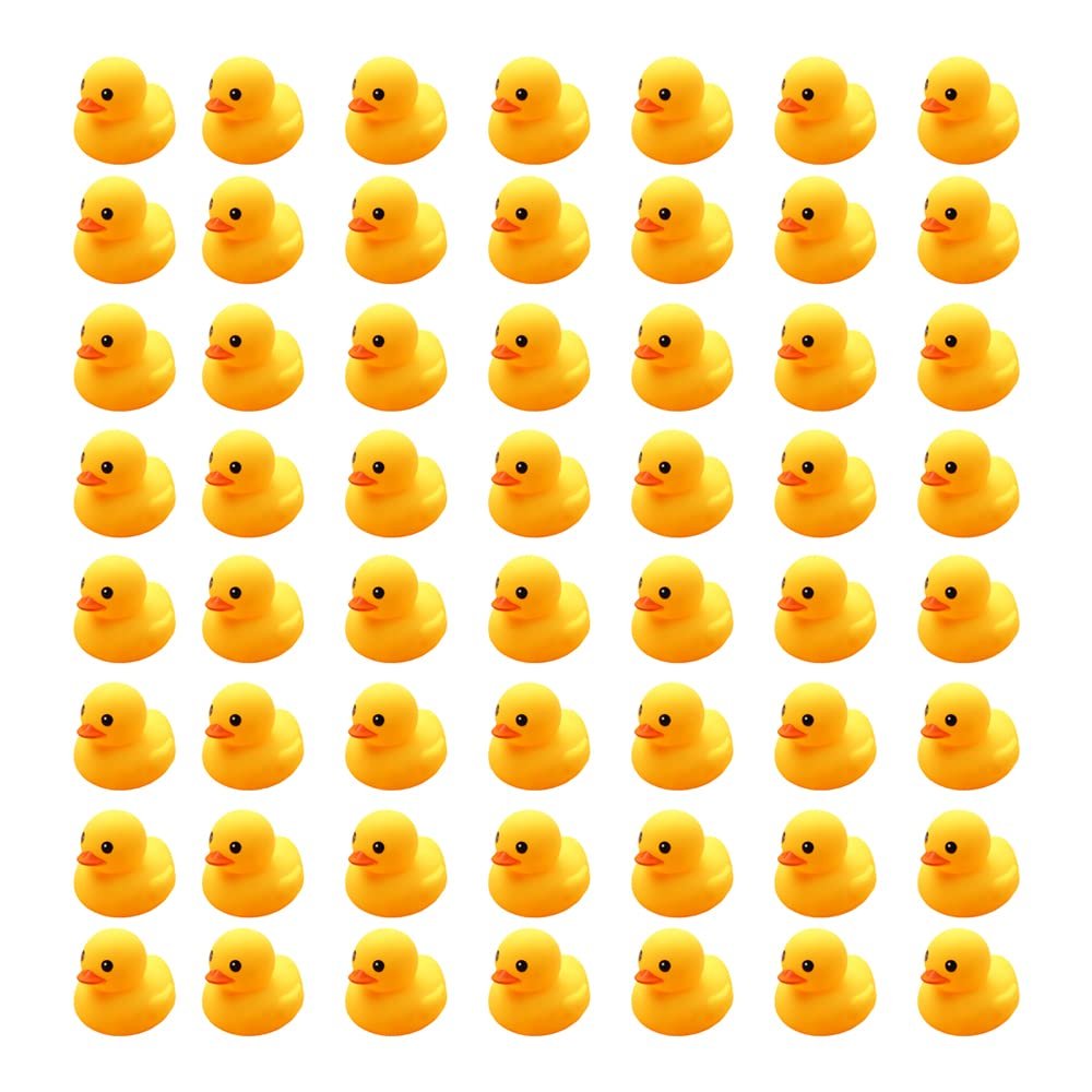 50PCS Super Mini Rubber Duck Bath Duck Toys for Toddlers Boys Girls,Squeak and Float Rubber Ducks in Bulk Baby Shower Duck Decorations Party Favors (1.6'')