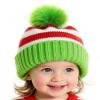 Hikkcos Christmas Elf Knitted Hat for Toddler, Lime Green Santa Hat Knit Cap, Kids Crochet Party Hat Baby Winter Warm (1 to 6 Years Old) view 1