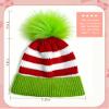 Hikkcos Christmas Elf Knitted Hat for Toddler, Lime Green Santa Hat Knit Cap, Kids Crochet Party Hat Baby Winter Warm (1 to 6 Years Old) view 2