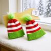 Hikkcos Christmas Elf Knitted Hat for Toddler, Lime Green Santa Hat Knit Cap, Kids Crochet Party Hat Baby Winter Warm (1 to 6 Years Old) view 4