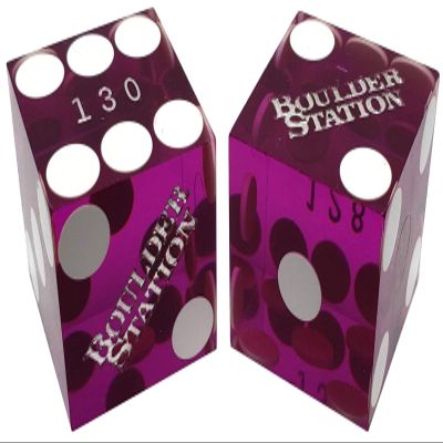 19mm Craps Dice Pair Matching Serial Numbers - Authentic Las Vegas Casino Table-Played Dice