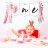 Baby Birthday Decoration 1st Birthday High Chair Banner Strawberry Theme Party Supplies Photo Props Sweet First Birthday Banner view 3