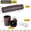 Party Games Leather Dice Cup Set, 5 Black Dices Cups + 25 Dice + Exclusive Storage and Transport Case Made of Faux view 2