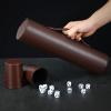 Party Games Leather Dice Cup Set, 5 Black Dices Cups + 25 Dice + Exclusive Storage and Transport Case Made of Faux view 3