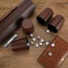 Party Games Leather Dice Cup Set, 5 Black Dices Cups + 25 Dice + Exclusive Storage and Transport Case Made of Faux view 4