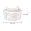 1pc Storage Box Wicker Hamper Small Hand Woven Basket Key Storage Basket Cotton Basket Kids Laundry Hamper Shelf Basket Nursery Toys Toy Basket White Make up Cotton Rope view 2