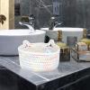 1pc Storage Box Wicker Hamper Small Hand Woven Basket Key Storage Basket Cotton Basket Kids Laundry Hamper Shelf Basket Nursery Toys Toy Basket White Make up Cotton Rope view 4