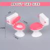 3pcs Miniature Toilet Cake Toppers Decor, Mini Toilet Toy Funny Toilet Gift, Doll Accessories Dollhouse Toilet for Girl Party Favours view 3
