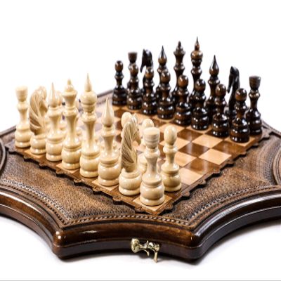 Chess Set Star - Personalized Wooden Armenian Carved (15.7 inch)