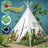 W&O Dinosaur Discovery Teepee with Roar Button, LED Lights & Plush Mat - The Most Stable Teepee - Never Collapses with Rowdy Playtime view 1