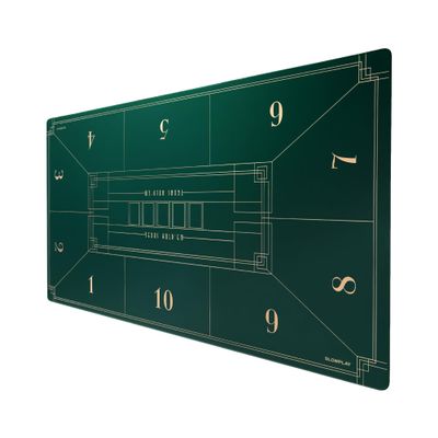 SLOWPLAY 94 x 47 Inch Texas Hold'em Poker Mat | Portable Poker Table Top with Art Deco Layout Print, Hemmed Edges, Smooth Surface, and Premium Carrying Bag for Games Everywhere