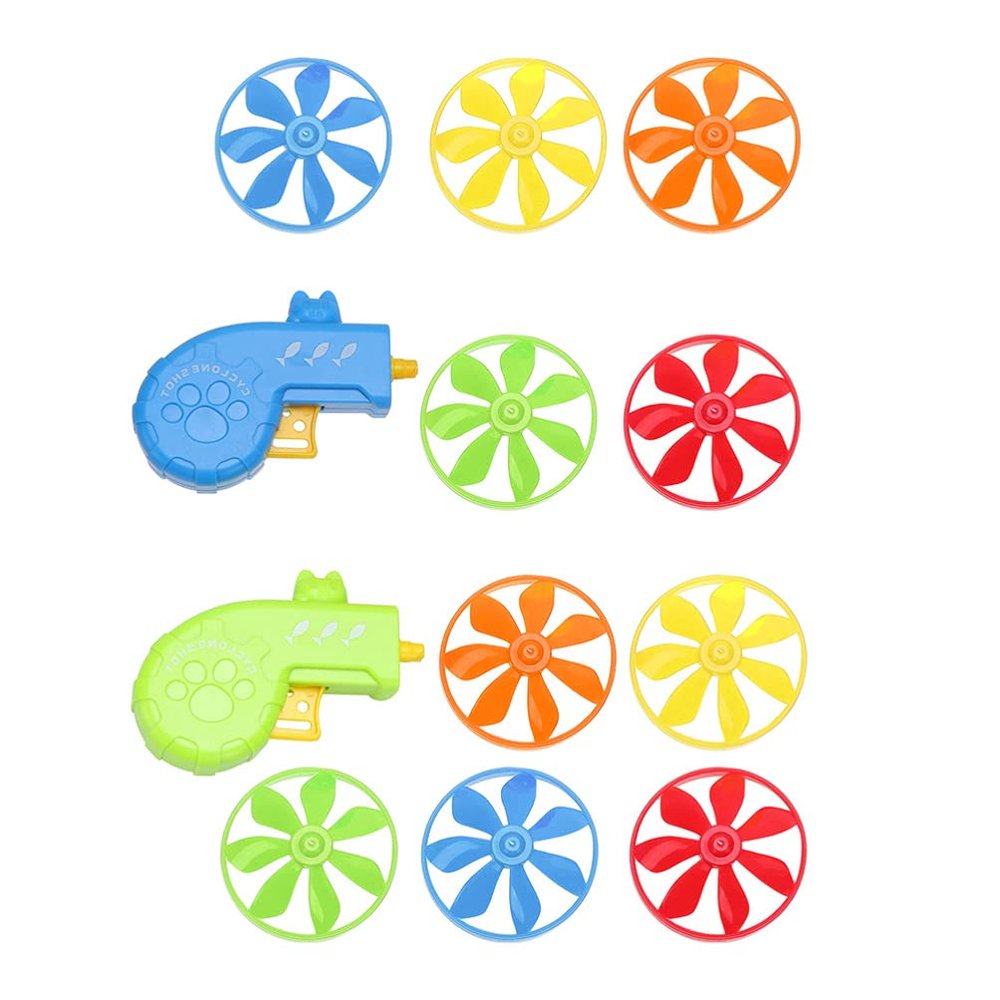 Sky Flying Aerial Disc Launcher Skyrocopter Disco Flyers 2pcs STEM Toys Space Toys Pull Cord UFO Flying Saucers Early Development for Birthday Party Favor