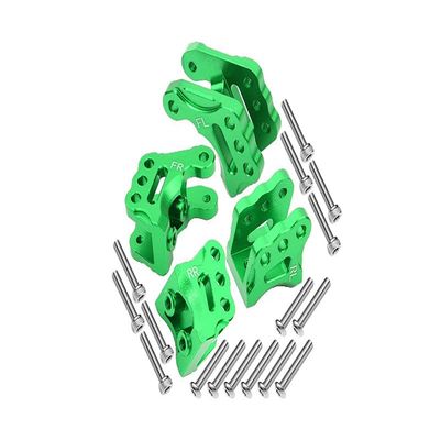 Axial 1/10 RBX10 Ryft 4WD Rock Bouncer Upgrade Parts Aluminum Front & Rear Axle Mount Set For Suspension Links - 20Pc Set Green