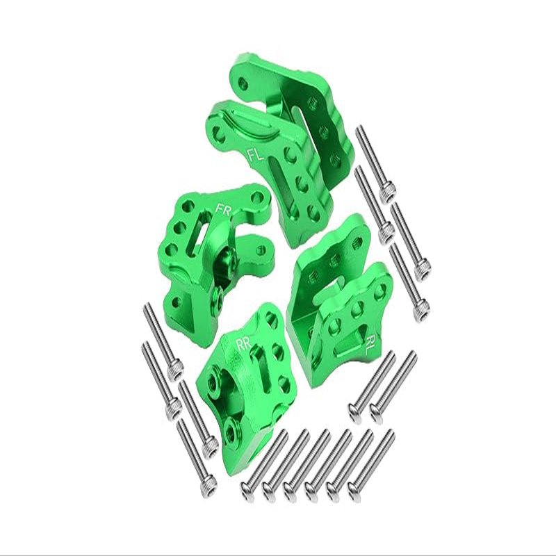 Axial 1/10 RBX10 Ryft 4WD Rock Bouncer Upgrade Parts Aluminum Front & Rear Axle Mount Set For Suspension Links - 20Pc Set Green