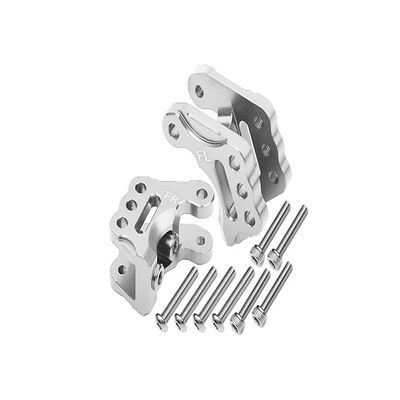 Axial 1/10 RBX10 Ryft 4WD Rock Bouncer Upgrade Parts Aluminum Front Axle Mount Set For Suspension Links - 10Pc Set Silver