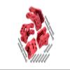 Axial 1/10 RBX10 Ryft 4WD Rock Bouncer Upgrade Parts Aluminum Front & Rear Axle Mount Set For Suspension Links - 20Pc Set Red view 1