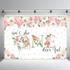 MEHOFOND 7x5ft Deer Girl 1st First Birthday Backdrop Pink Floral Gold Confetti Isn't She One-Deer-ful Banner Sweet One Princess Party Decor Photobooth Supplies Cake Table Props view 1
