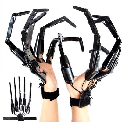 Articulated Fingers Extensions - Halloween Skeleton Hands-Realistic Halloween Party Decor Flexible 3D Printing Scarry Fake Fingers Haunted House Prop Halloween Cosplay Gear Fits All Finger Sizes