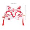 NUOBESTY 2Pcs Halloween Cosplay Fox Masks, Half Face Kitsune Mask Props for Party, Festival, Stage Performance, Red Pvc, 7.48X5.90X2.36In view 2