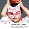 NUOBESTY 2Pcs Halloween Cosplay Fox Masks, Half Face Kitsune Mask Props for Party, Festival, Stage Performance, Red Pvc, 7.48X5.90X2.36In view 3