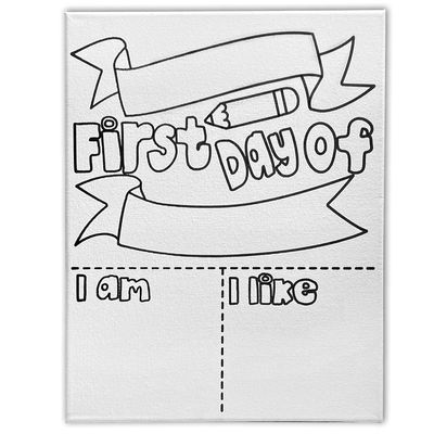 11x14 Canvas Frame Painting | First day of.. l I am, I like, | Pre Drawn Stretched Canvas