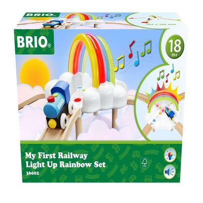 Brio My First Railway Light Up Rainbow Set - Interactive Learning Toy | FSC-Certified Materials | Child-Friendly Design | Safety Tested | Age-Appropriate Play
