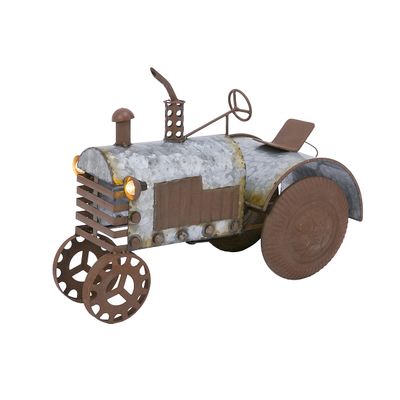 Antique galvanized 14.2in metal tractor