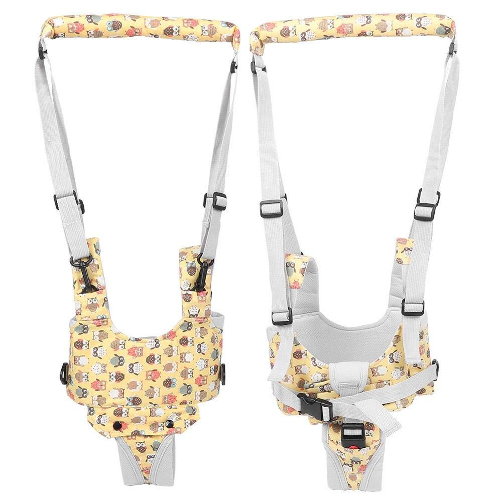 Baby Walking Assist, Adjustable Strap Baby Walking Harness for Help Baby to Learn Walking(Light Yellow-Owl Print)
