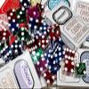 Cyber-Deals Craps & Texas Hold'em Poker Essentials Plus 15pc Set - Reversible Felt Layout, Casino Authentic Dice & Playing Cards, Player Buttons, Storage Pouch (1. Las Vegas Strip Only Dice & Cards) view 4