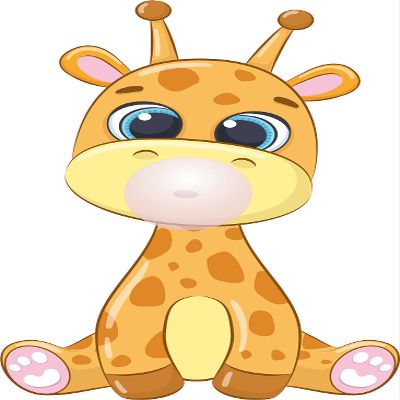 Pop Art Young Giraffe Decoration Home Living Room Multicolored Cartoon Style Design Vinyl Wall Decal - Kids Bedroom Nursery Art Tall Safari Animal Adhesive Wall Sticker