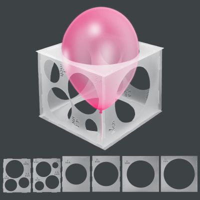 11 Holes Balloon Sizer Cube Box, Catcan 2-10 Inch Collapsible Plastic Balloon Size Measurement Tool for Party Balloon Arches Columns Decoration